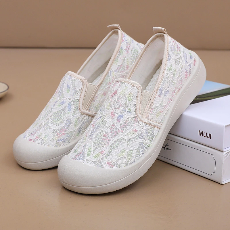 小香风渔夫鞋女2024夏季新款厚底懒人一脚蹬网鞋镂空透气休闲鞋女