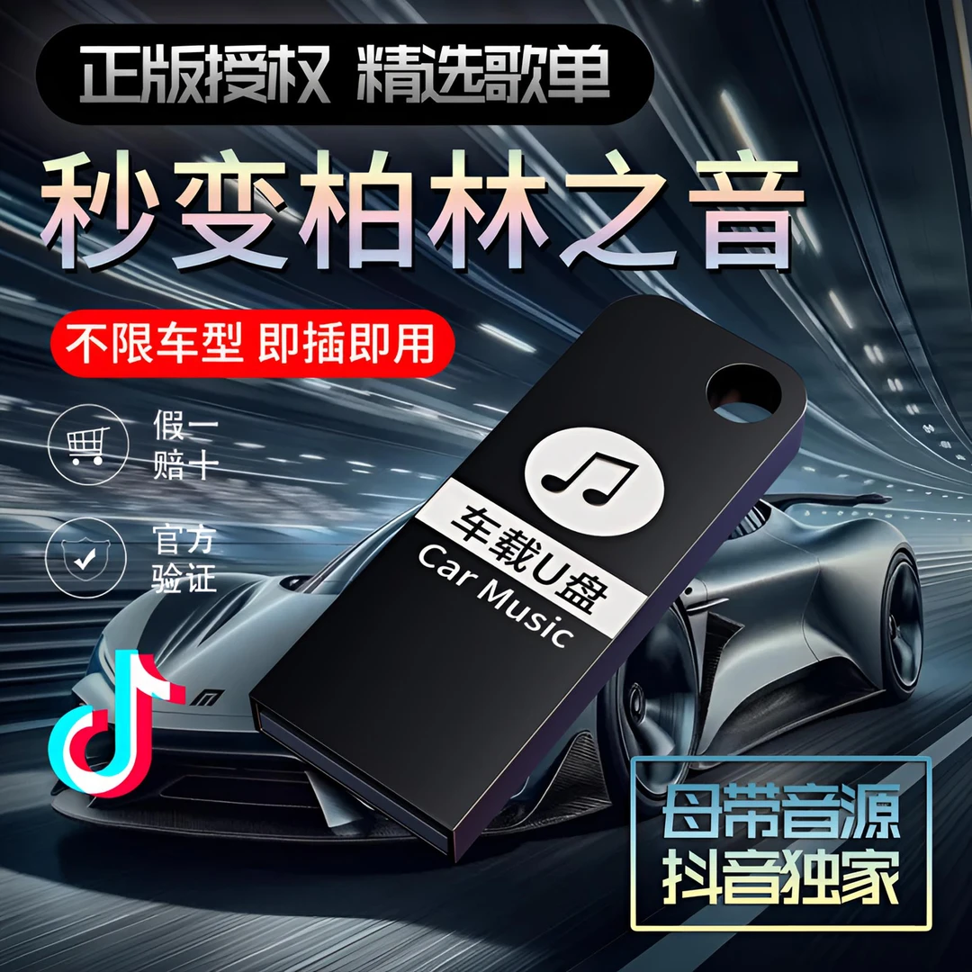 正版车载音乐U盘1500首热歌流行DJ经典全新升级黑胶柏林 唱片灌录