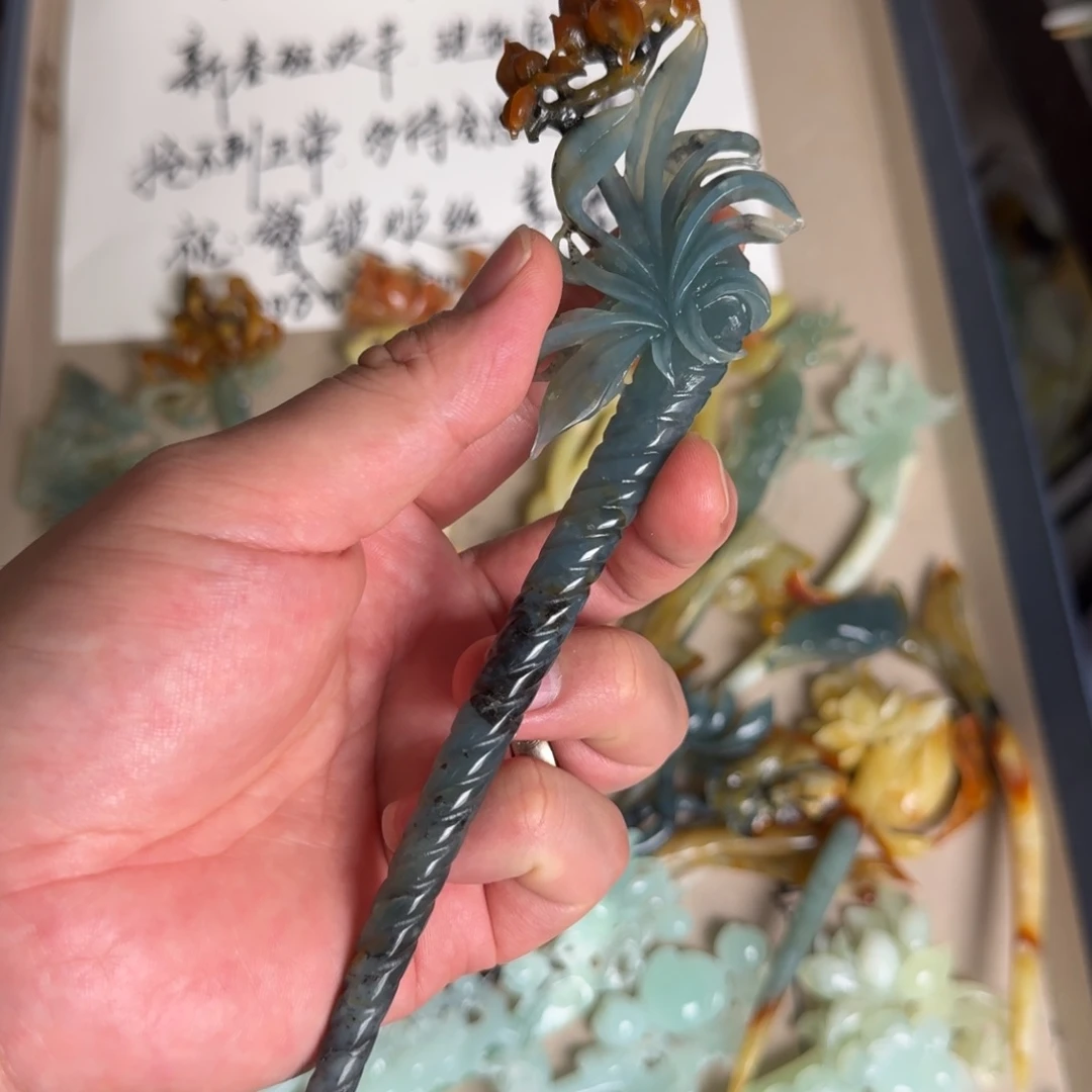 岫玉发饰未镶嵌明君玉簪贼拉好看