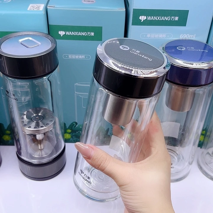 万象品牌双层玻璃杯V278-430ML橄榄