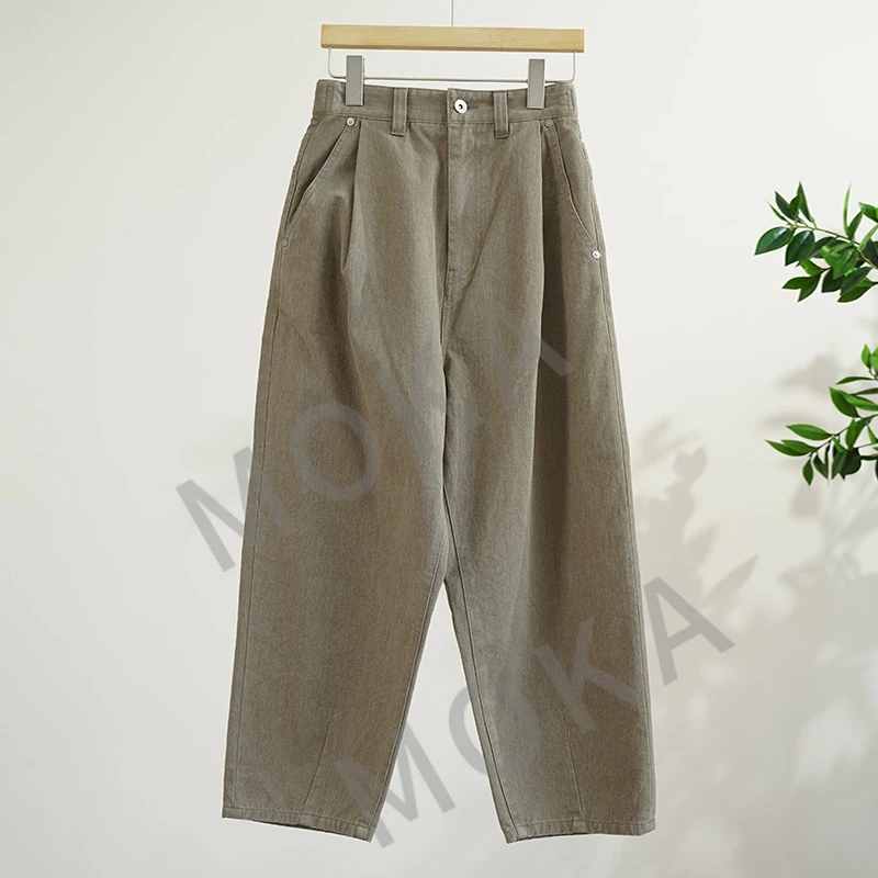 芬兰订单牛仔棉宽松锥型卡其女士裤子241360（2355）