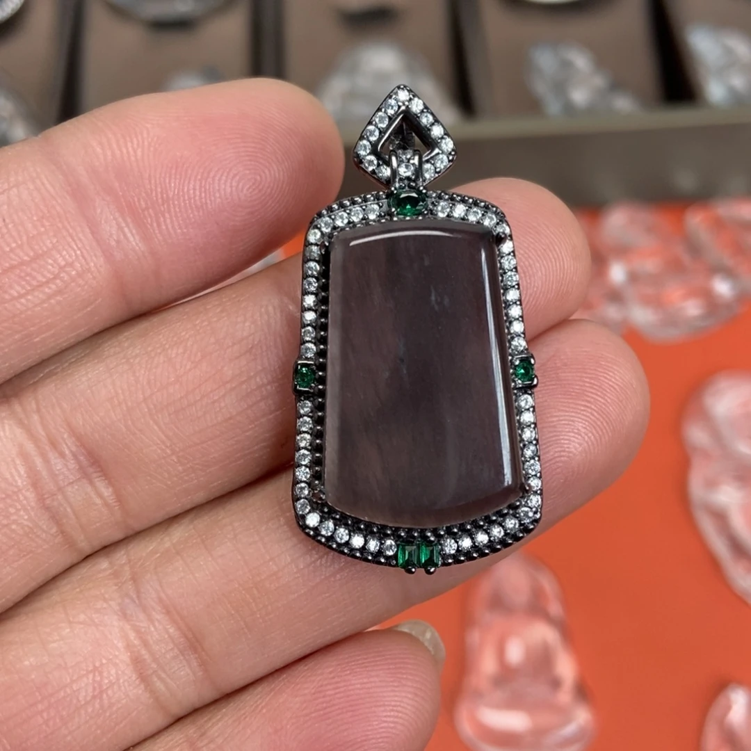 石英质玉银S925镶嵌颈饰