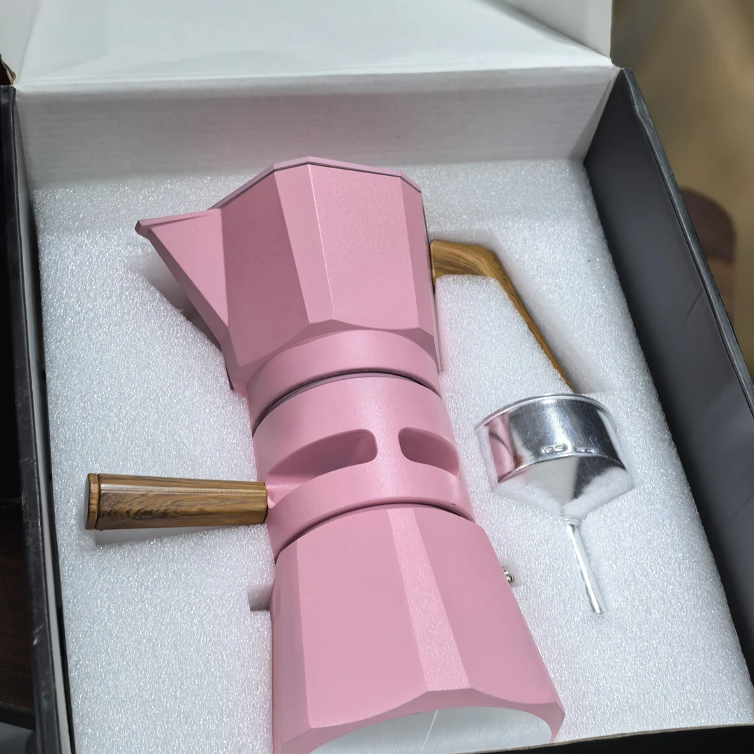 控温双阀芭比粉5*99双阀摩卡壶浓缩咖啡壶高端双阀设计师款