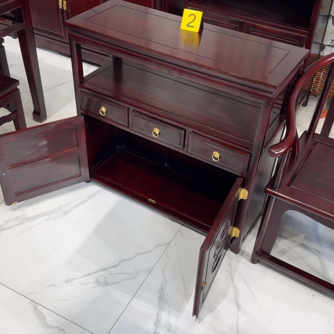 成套家具花梨木类越南花梨酸枝色86乘32高82茶水柜