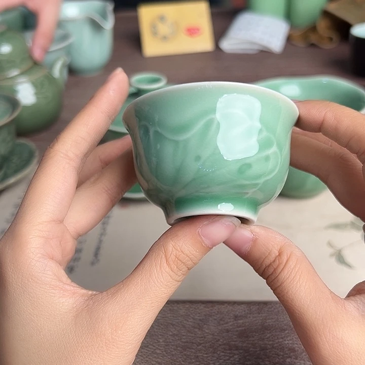 龙泉云间青瓷小米茶器