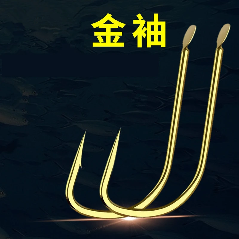 金袖鱼钩散装有无倒刺细条粉袖钓鱼钩垂钓鲫鱼白条鱼钓钩罗非袖钩