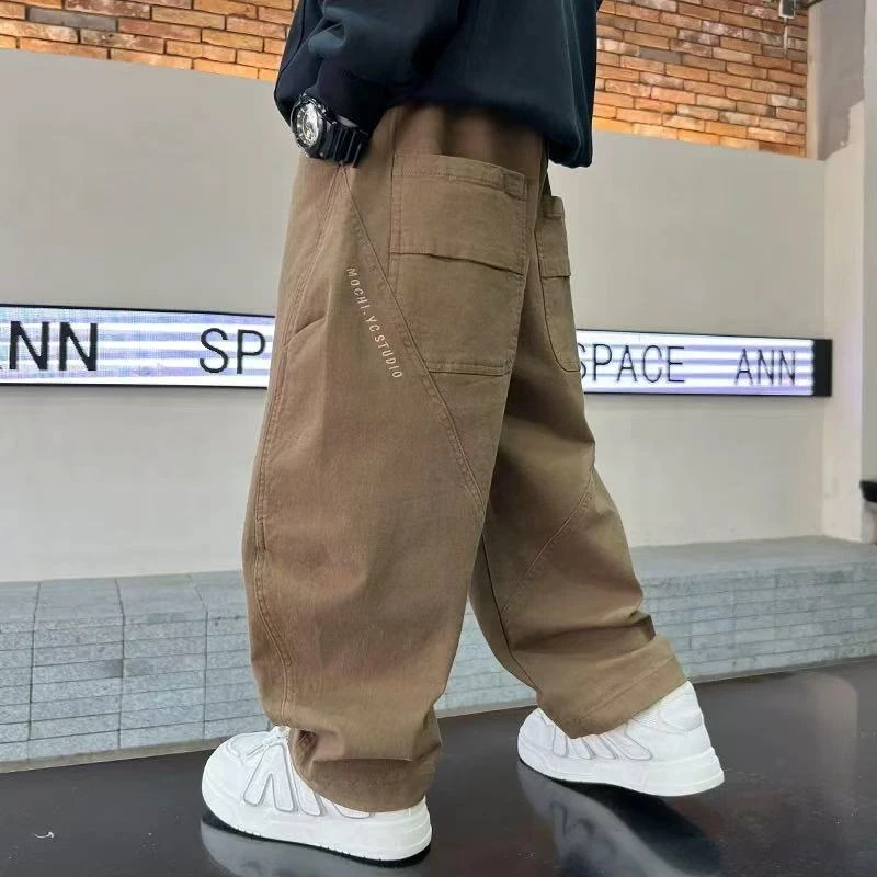 男童裤子春秋款2025新款儿童春装休闲裤男孩大童春季工装裤帅气潮