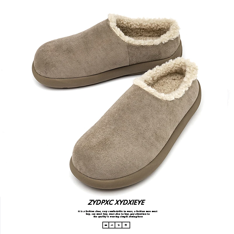 一脚蹬包头拖勃肯鞋男2024冬季新款保暖加绒鞋24105