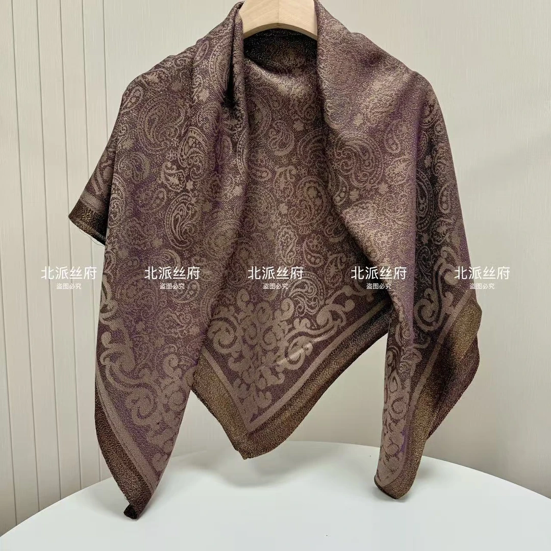 【暮山紫】国风新中式时尚高端印花织锦100*100