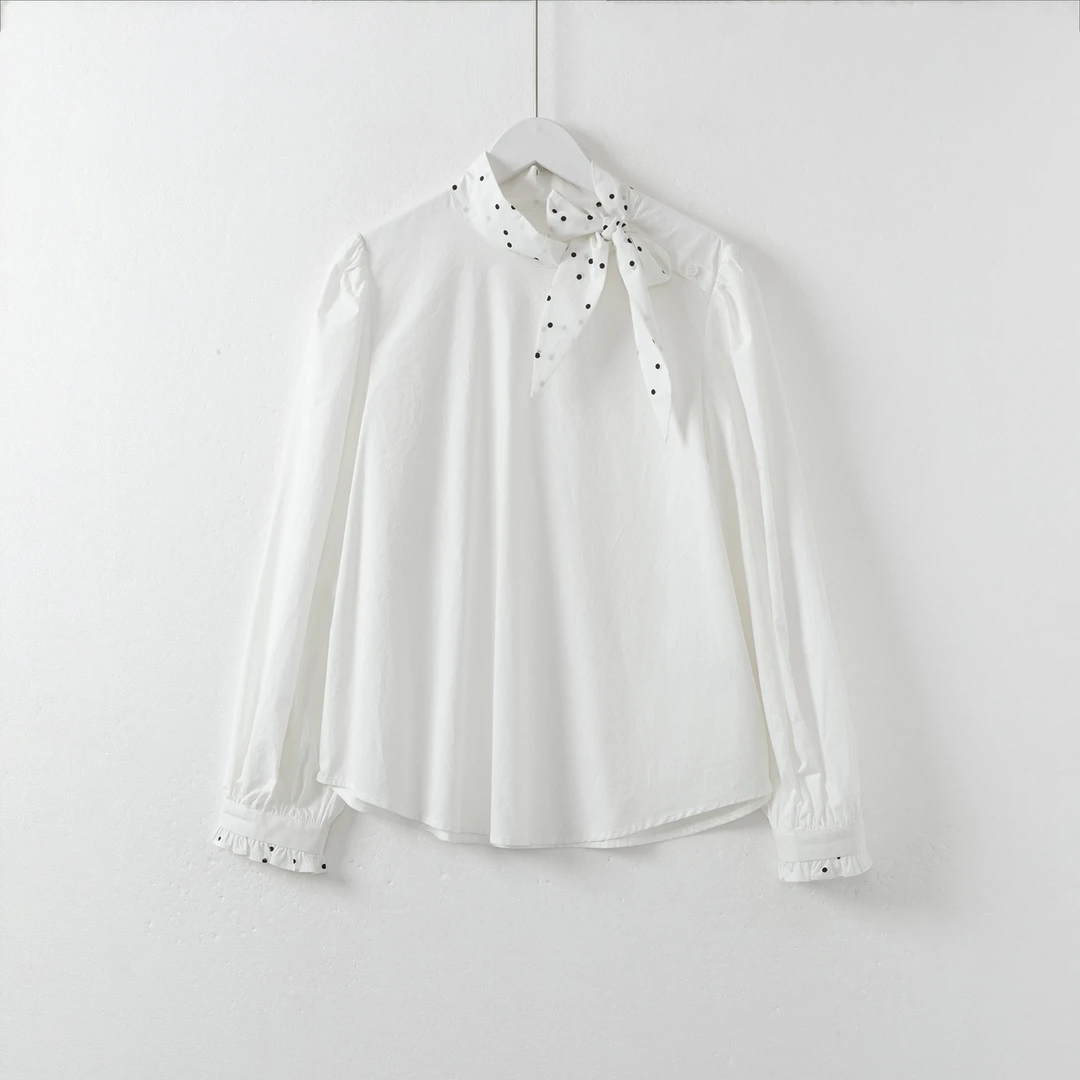 几里与麻 简约设计感波点系带上衣衬衫 衣长62 胸围108 2032021