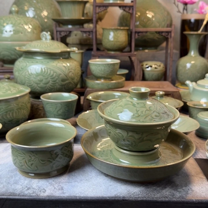 M***记瓷片全手工盖碗主人杯