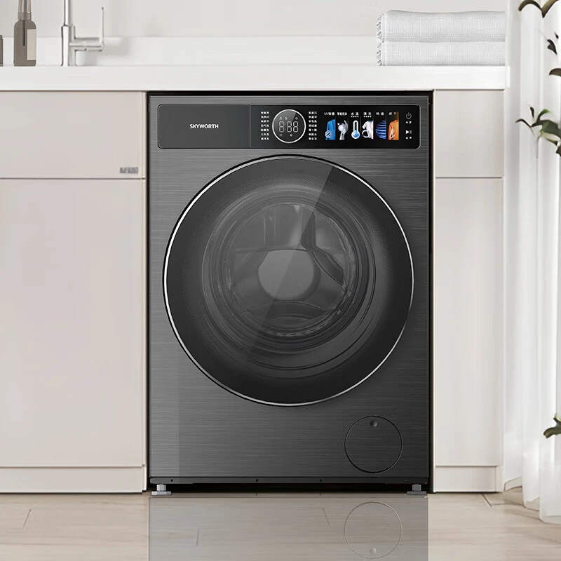 创维幻影系列10KG洗烘一体滚筒洗衣机DD直驱变频电机 超薄大筒径 四维除菌 一级能效F1099KDHT 云熙灰