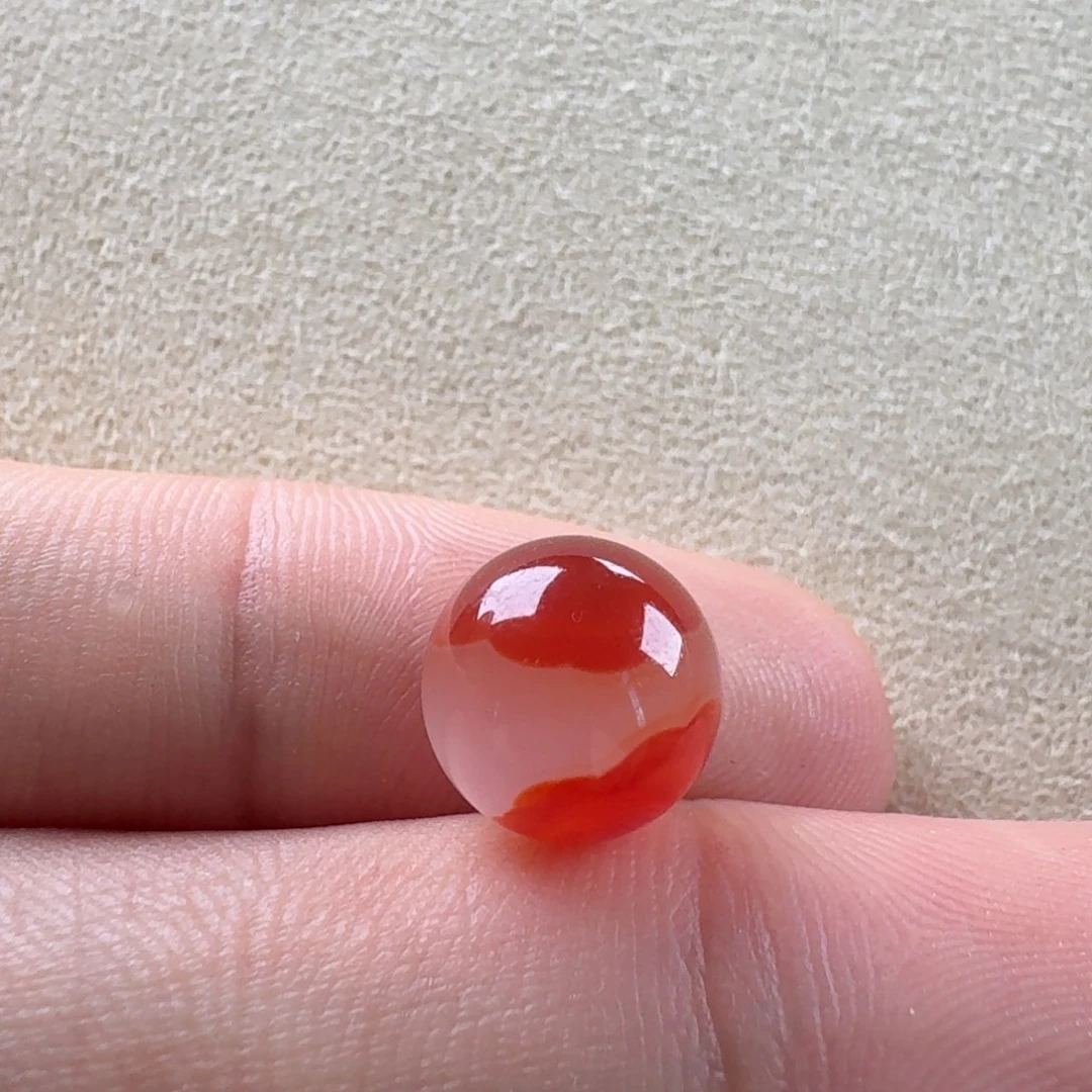 南红玛瑙未镶嵌冰飘圆珠9.8