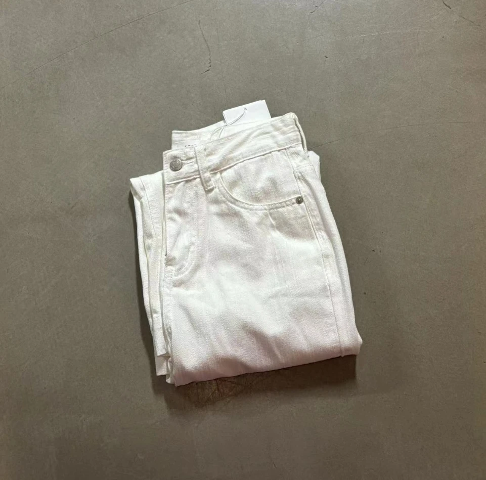 竹节宽边牛仔裤6291