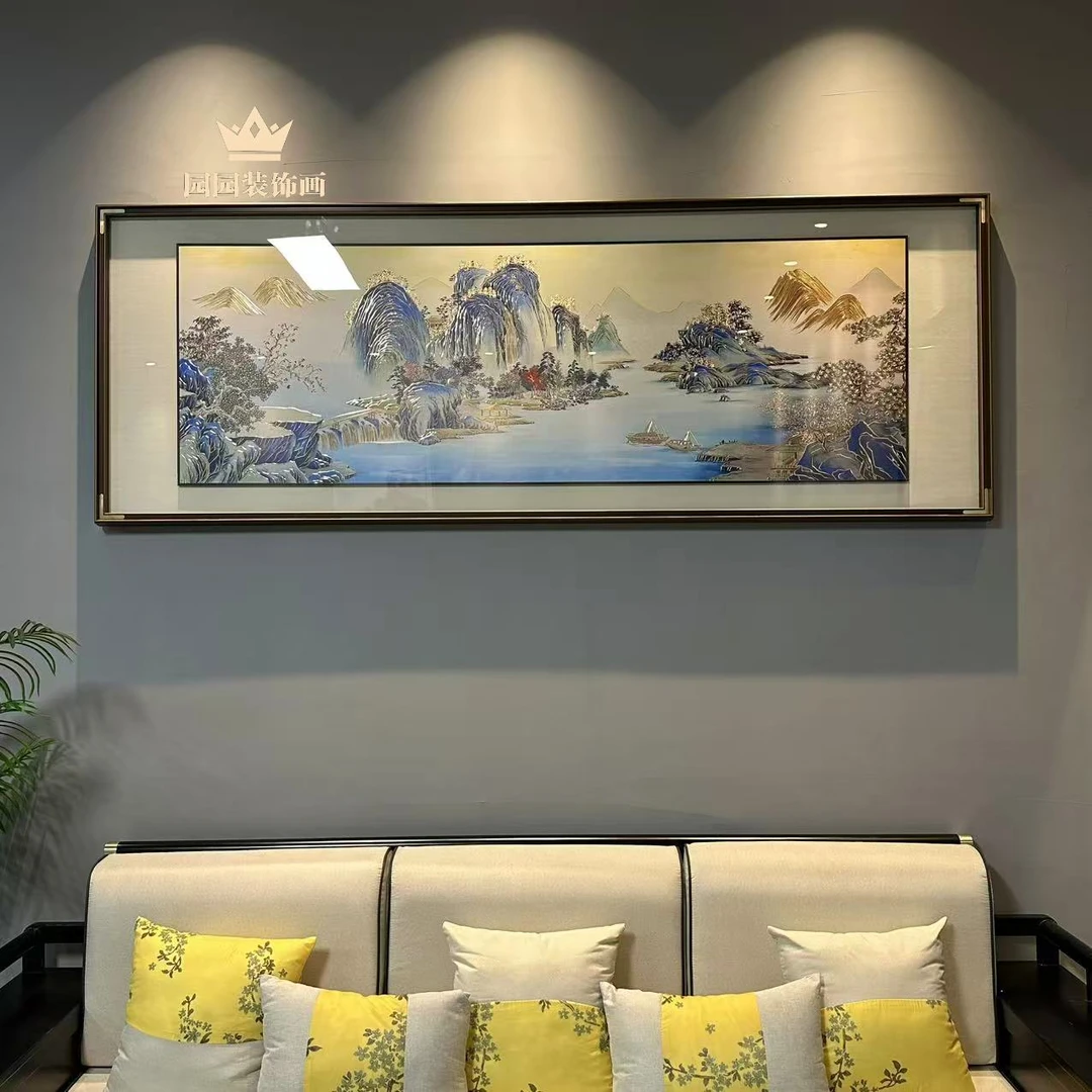 【锦绣山河】铜雕画客厅挂画沙发背景墙装饰画高端山水壁画