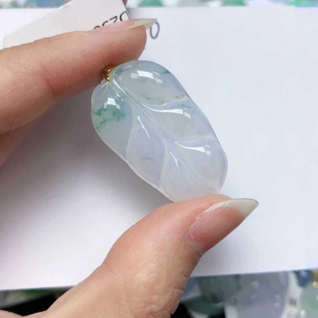 翡翠18K金镶嵌颈饰天然缅甸翡翠吊坠