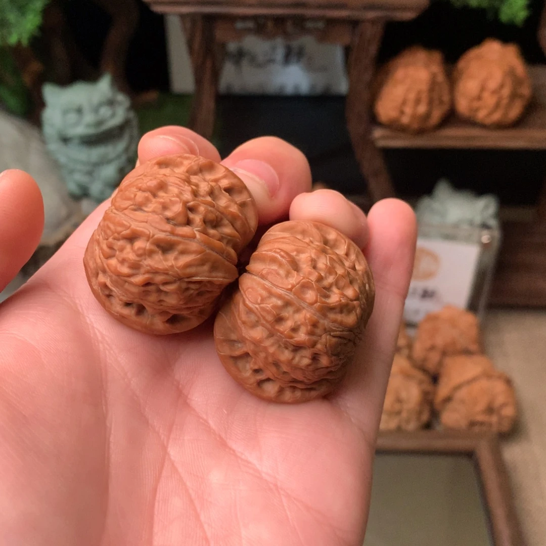 把件文玩核桃38尺寸全品红皮磨盘