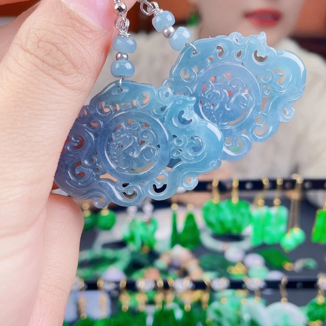 翡翠未镶嵌耳饰饰品