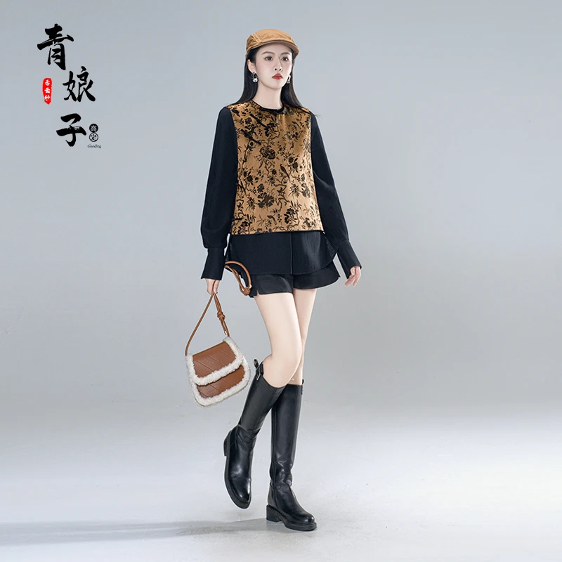 青娘子（花鸟）高端新中式外搭复古国潮风提花设计感小众马甲-61430