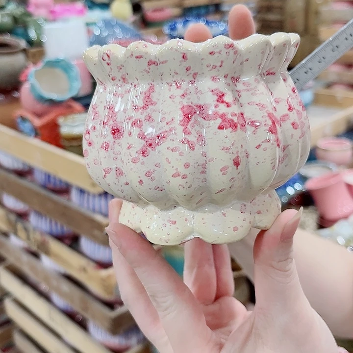 有孔.凑单10元陶瓷花盆发货！