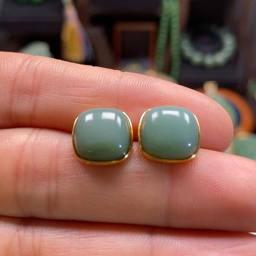 和田玉颈饰银S925镶嵌