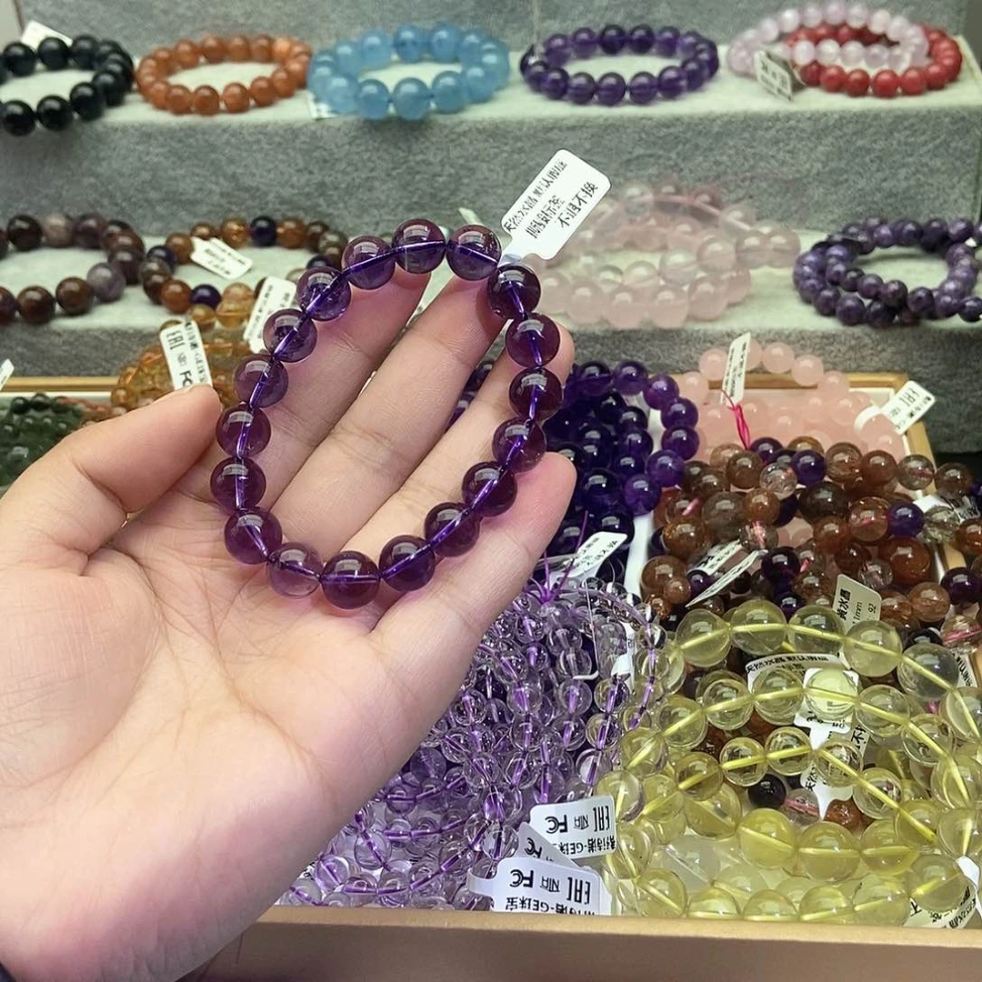 水晶手链未镶嵌李*白巴西紫10+