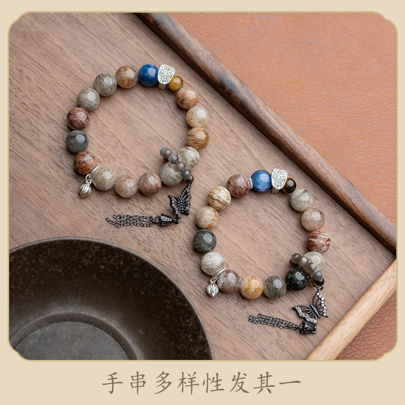 【四季幽灵】·贝贝珠宝·水晶12mm跑环蝴蝶单圈手串（多样性发其一）