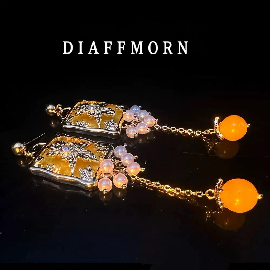 铜合金树脂耳饰 YM《相思摇》  新中式古典国风气质优雅耳环