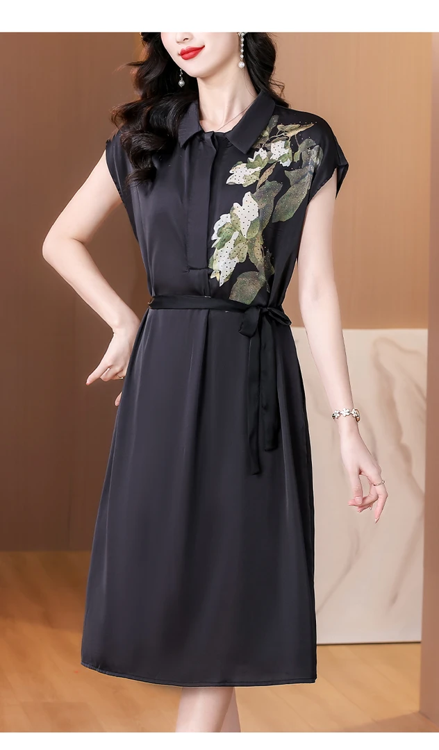 气质玉兰T3637气质时尚休闲女士夏季印花连衣裙女装气质时尚洋气