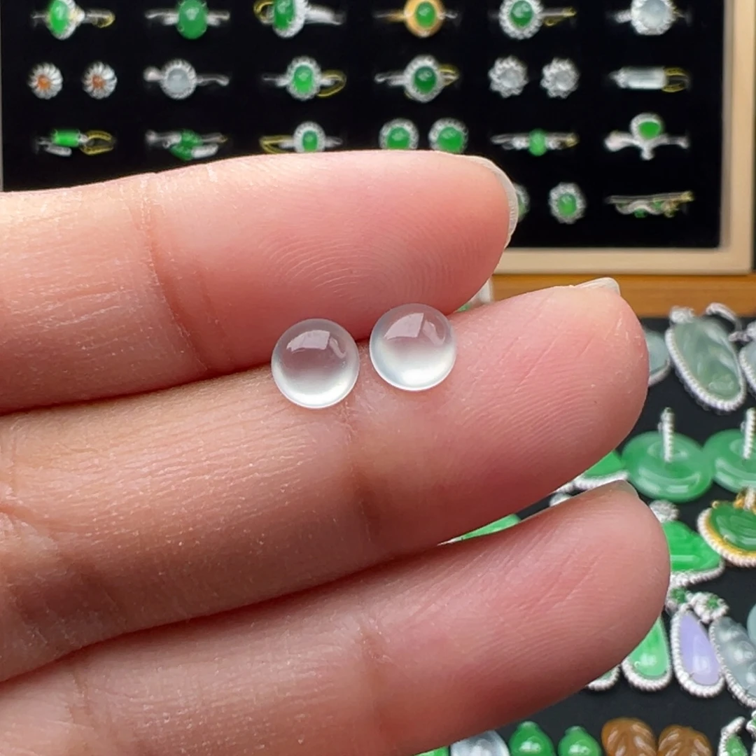 翡翠未镶嵌耳饰蛋5.5