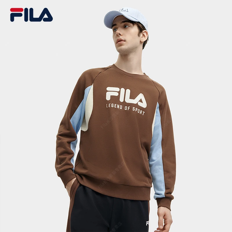 Fila/斐乐男【明星同款长袖】秋季新款运动针织套头卫衣F11M419204F