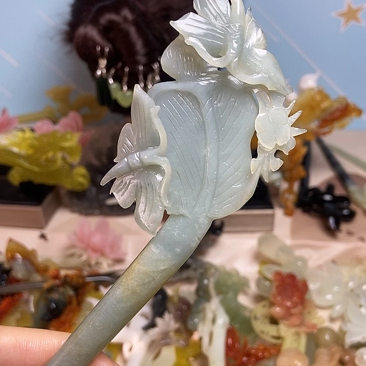 岫玉未镶嵌发簪发簪