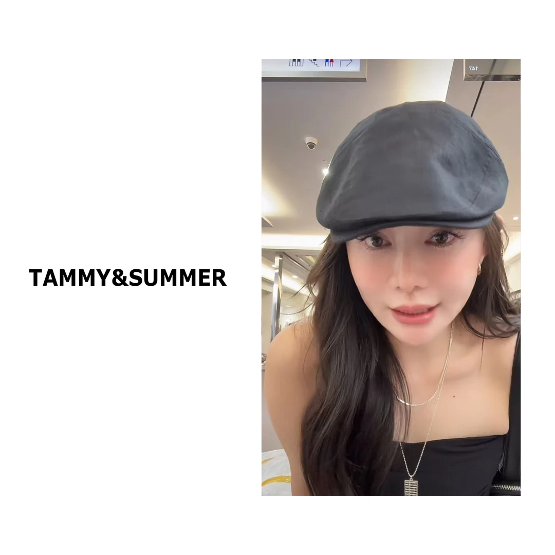 【Tammy&Summer】亚麻面料舒适夏季休闲百搭画家帽纯色贝雷帽25089