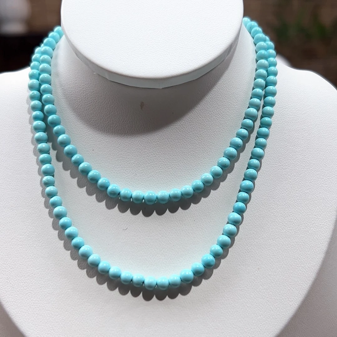 绿松石未镶嵌10圆珠108放漏卡4+