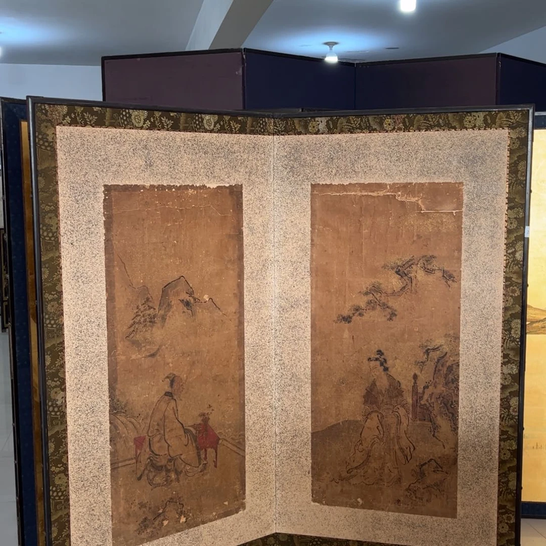 绘画屏风框画茶空间设计