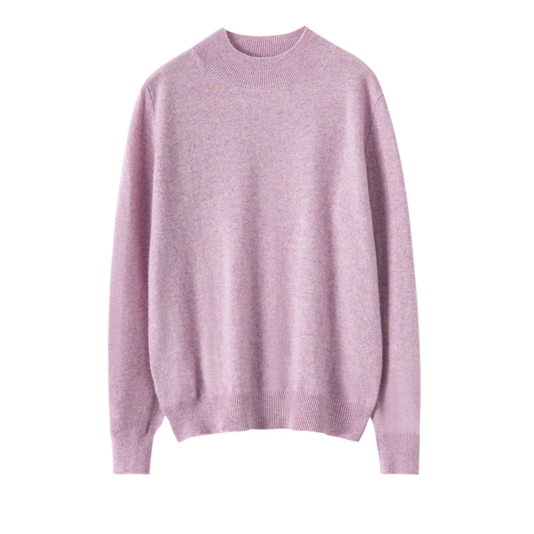 100纯羊毛衫女半高领针织打底衫宽松长袖内搭毛衣