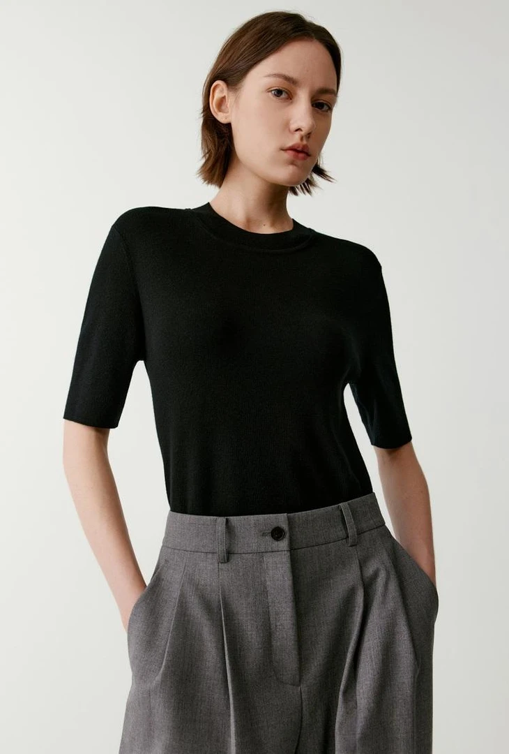 【100%绵羊毛】MO&Oo.YiBai衣白＠冬季羊毛针织套衫X040BY776