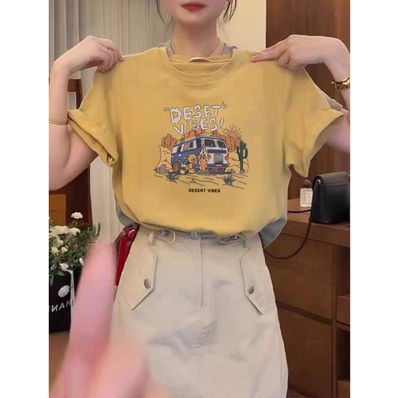 黄色正肩纯棉短袖t恤女装小众时尚百搭洋气显瘦上衣基础款夏季潮