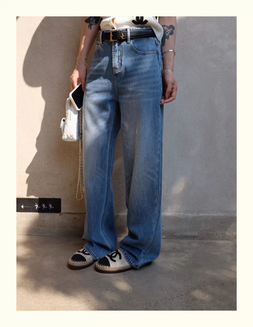 27840南油高货原牛高品质显瘦直筒裤烟管裤牛仔裤0016裤长101