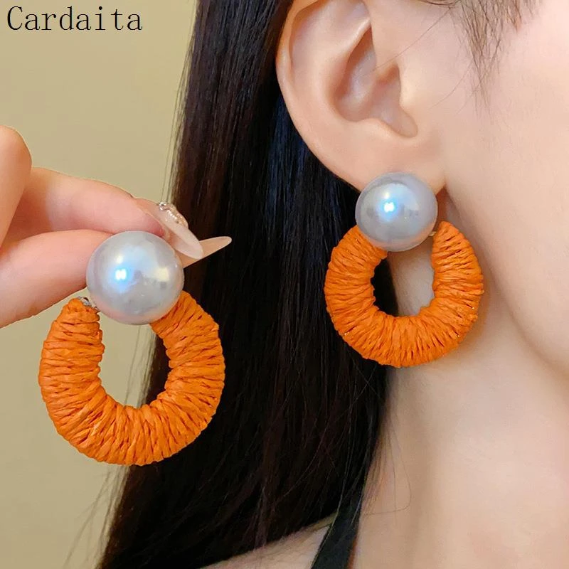 铜合金锆石耳饰 银针饰品圆形耳环欧美简约复古设计耳坠高级感