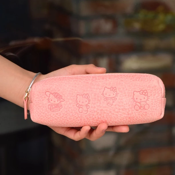 大峰皮堂阿拉斯加雾蜡皮大号笔袋化妆品收纳包