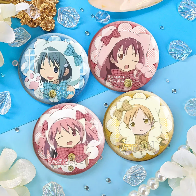 新款二次元动漫周边谷子挂件魔法少女小圆银葱双闪吧唧徽章晓美焰