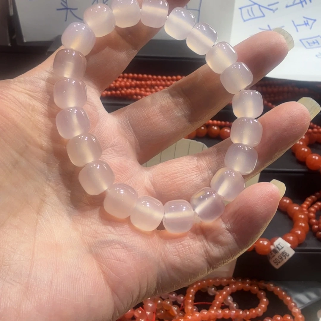 墨***染玛瑙/玉髓未镶嵌手串