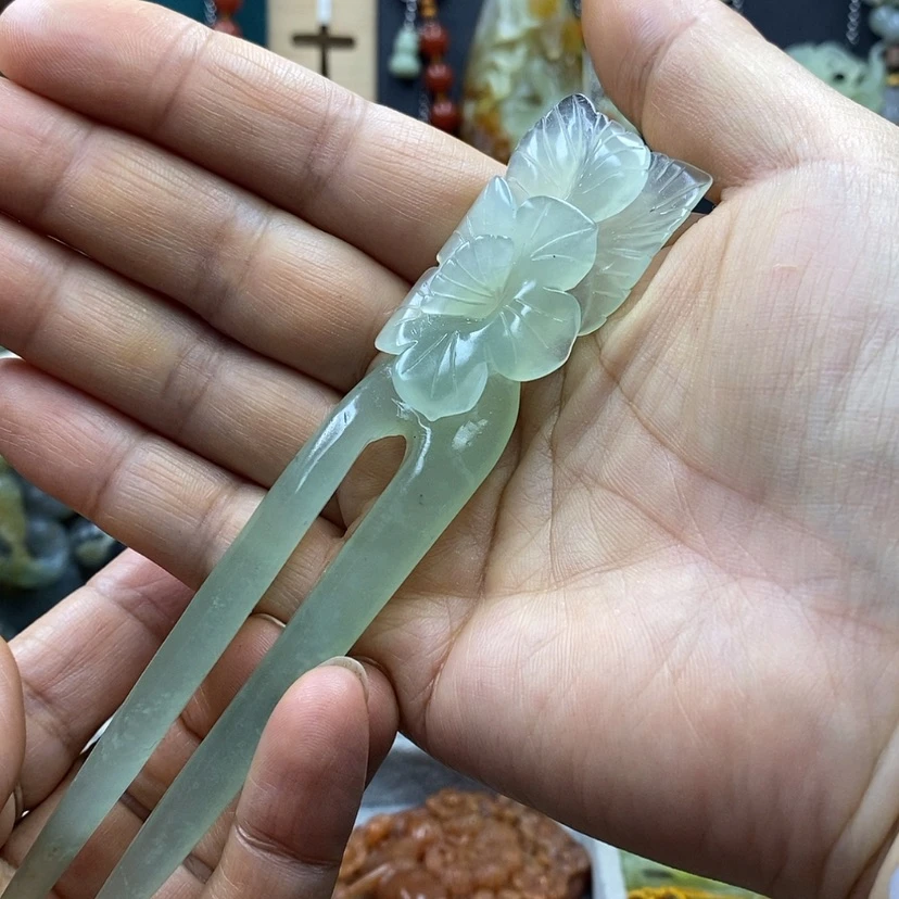 【闪购商品】蛇纹石玉发饰未镶嵌