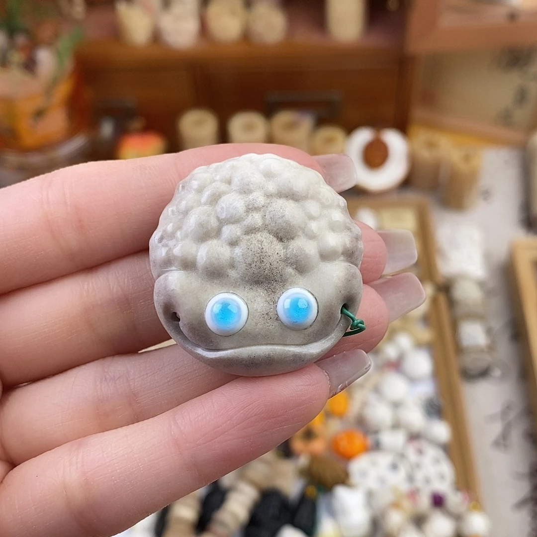 鹿骨把件醉***希M3鹿角雕刻的小呱饼福利不退换环