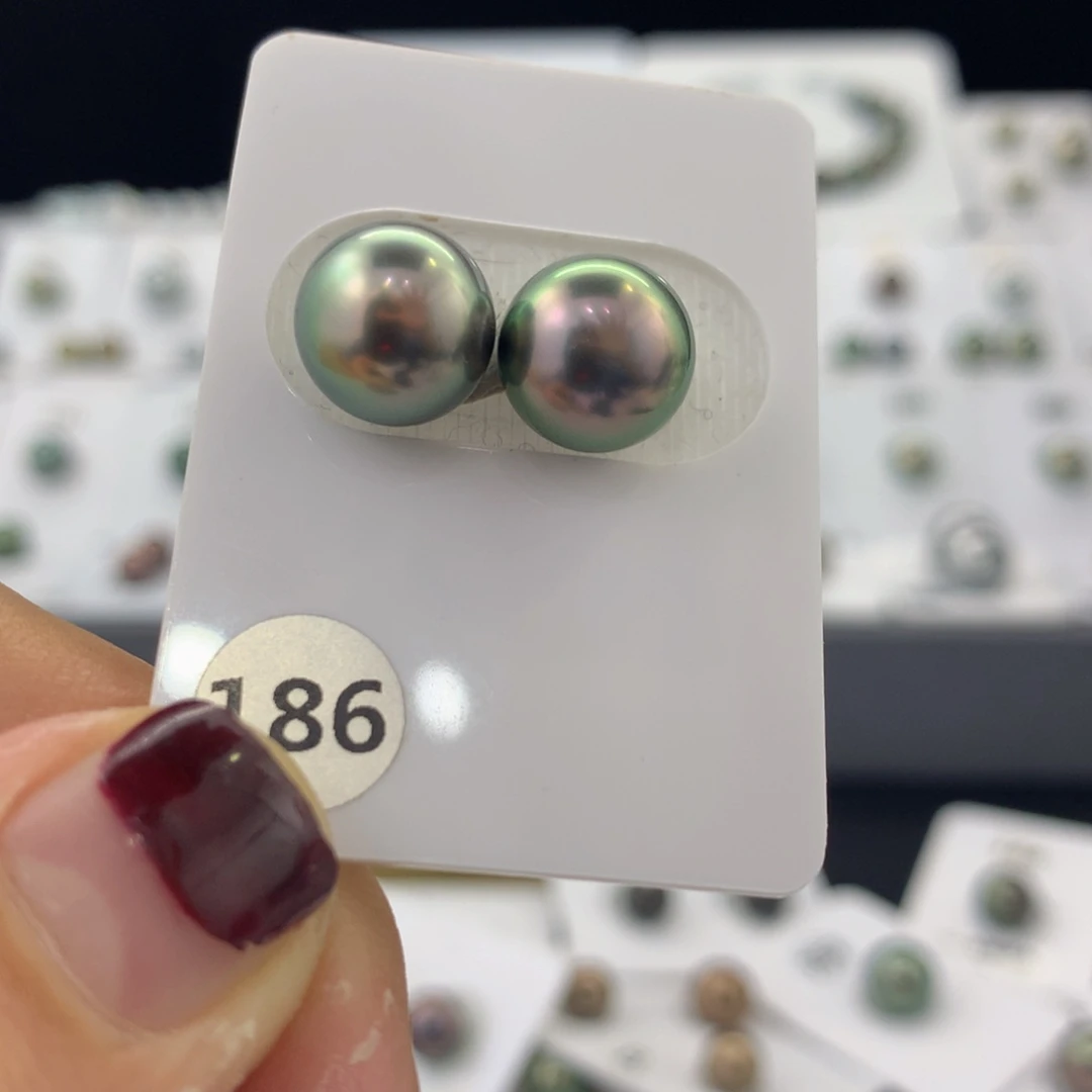 未镶嵌裸珠定制海水珍珠绿皮粉心10.5mm