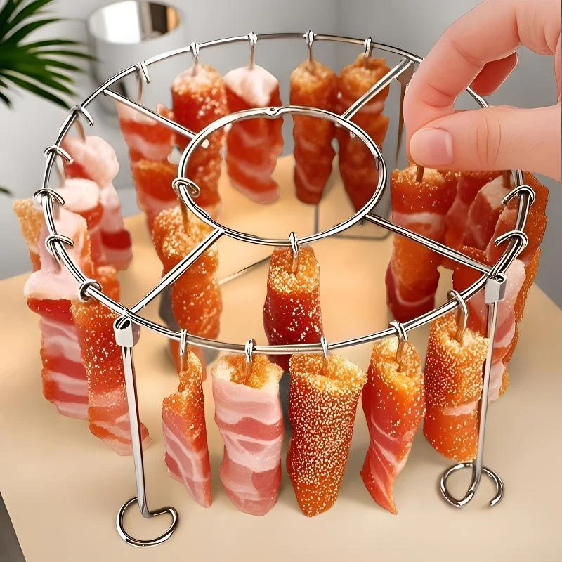 【一次烤24串】不锈钢立式烤架圆形家用空气烤串炸锅专用烧烤户外