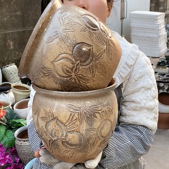 紫砂花盆正品口20高18