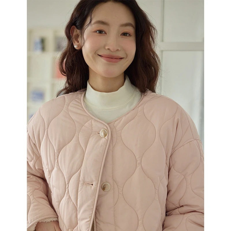 原水冬季双面穿加绒棉服外套C47045