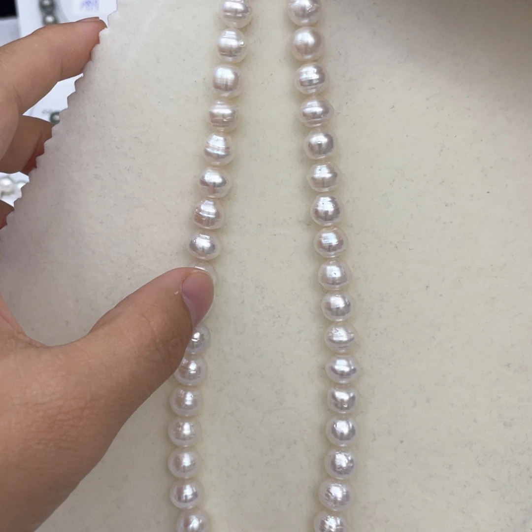 海水珍珠澳白螺纹项链不退不换未镶嵌